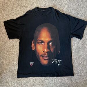 Michael Jordan Chicago Bulls Big Face Black Graphic T-Shirt